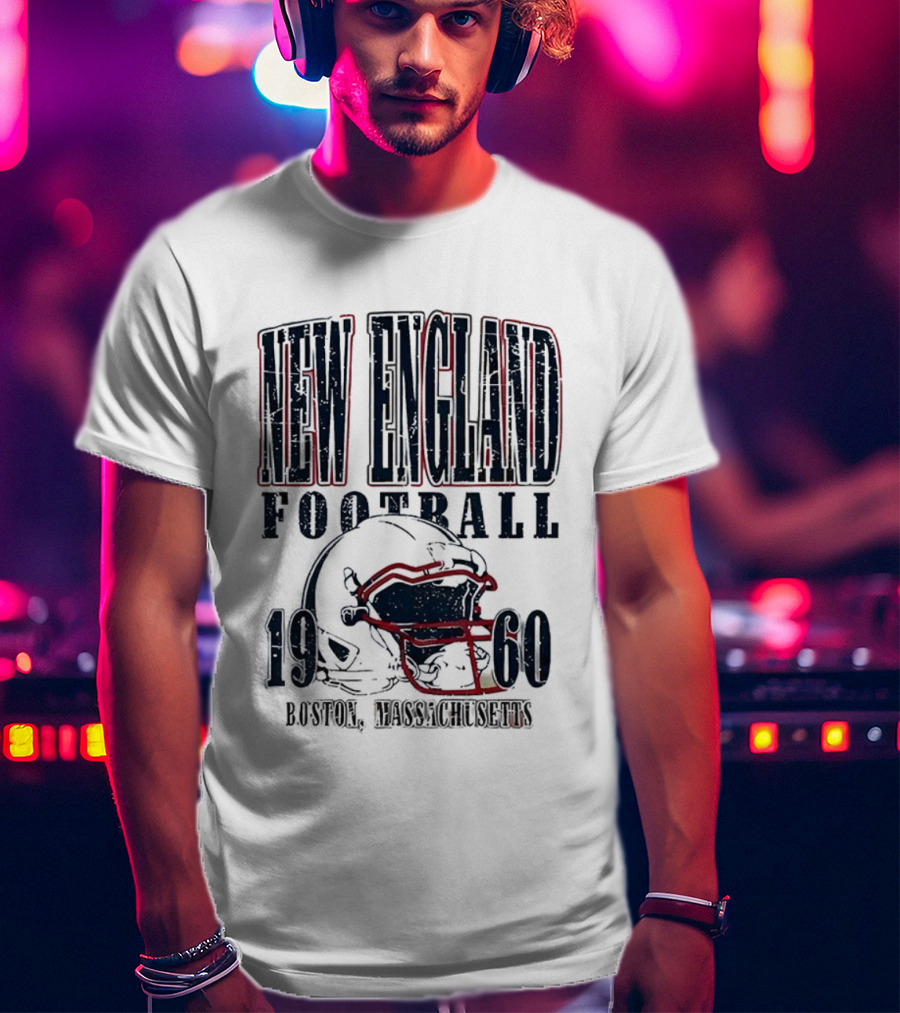 New England Football 1960 Boston Massachusetts Helmet T-Shirt
