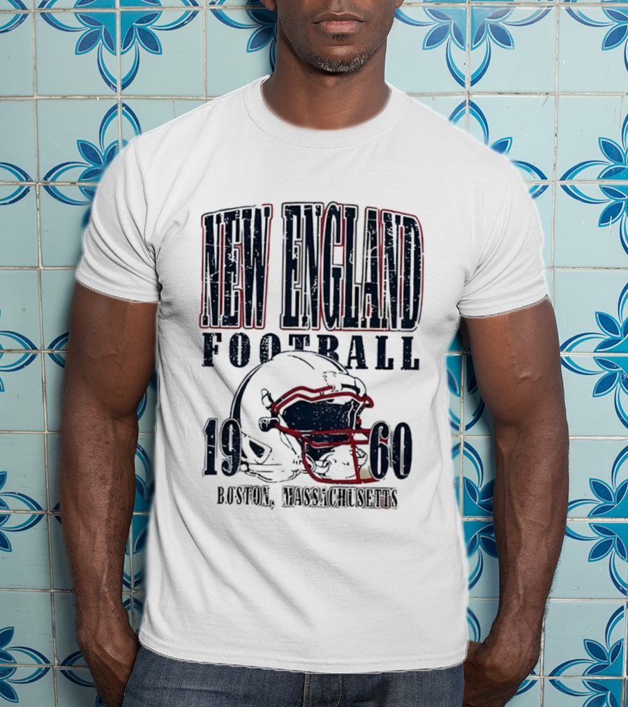 New England Football 1960 Boston Massachusetts Helmet T-Shirt