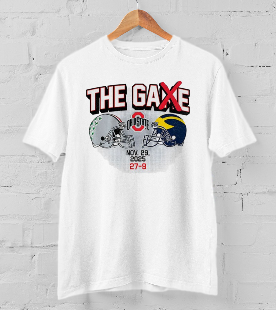 Ohio State Buckeyes Vs Michigan Wolverines Helmets The Game Nov 29 2025 27-9 T-Shirt