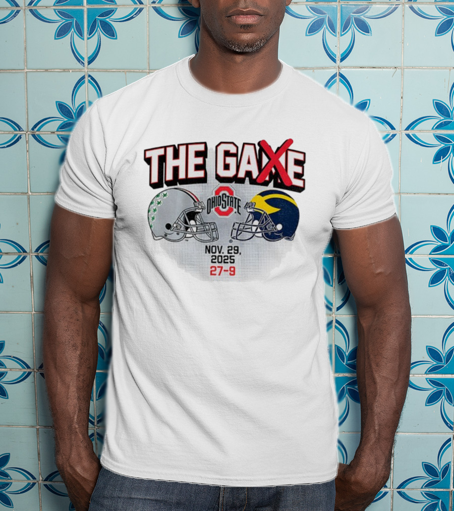 Ohio State Buckeyes Vs Michigan Wolverines Helmets The Game Nov 29 2025 27-9 T-Shirt