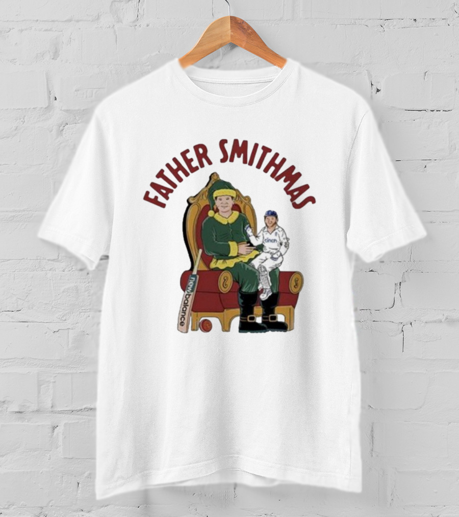 Father Smithmas Santa Suit Christmas Cricket Steve Smith T-Shirt