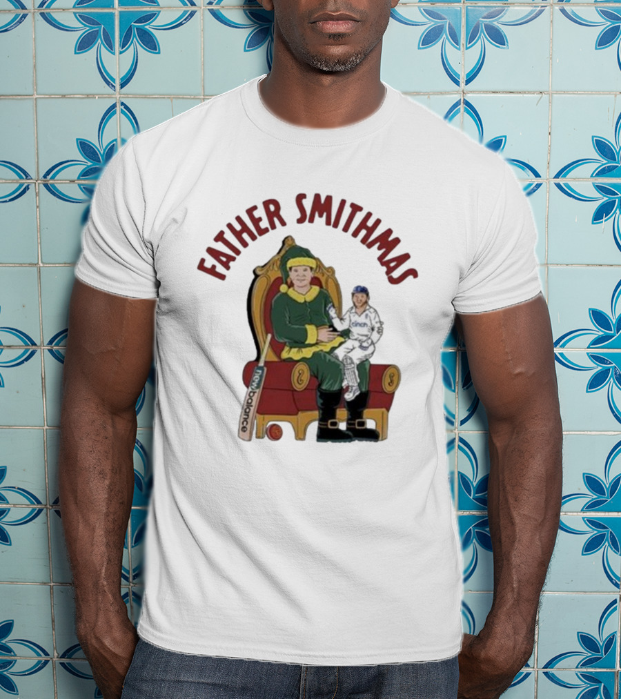Father Smithmas Santa Suit Christmas Cricket Steve Smith T-Shirt