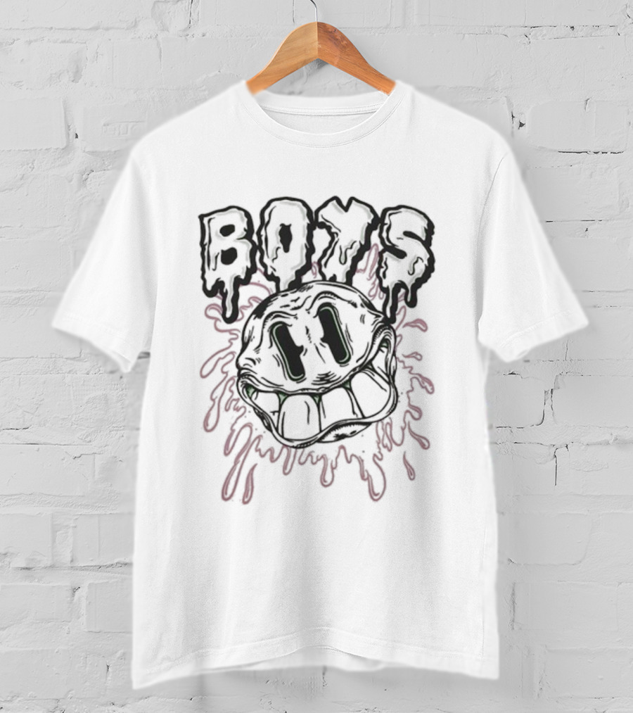 Boys Monster Smiley Brain Rot Worldwide T-Shirt
