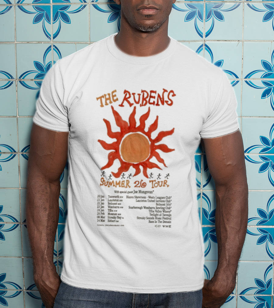 The Rubens Summer Tour 2026 Sunburst Dates And Locations T-Shirt