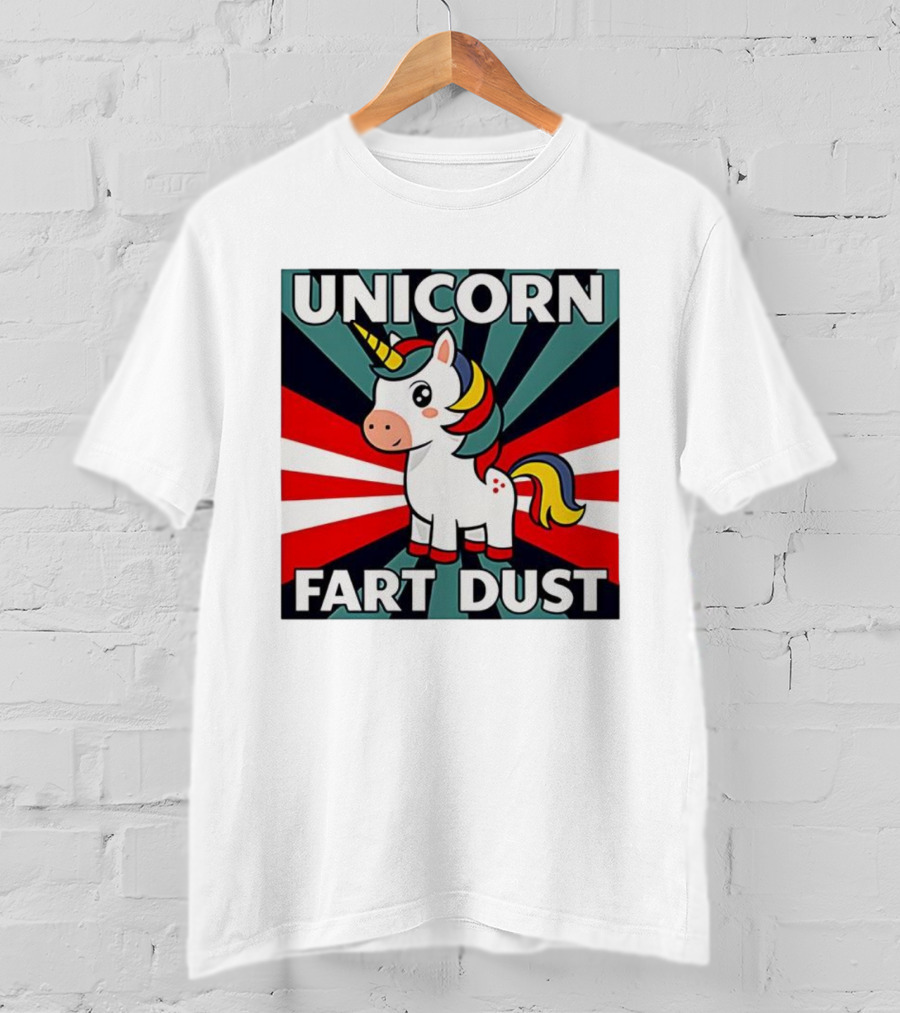 Unicorn Fart Dust Cartoon Colorful Cute Design T-Shirt