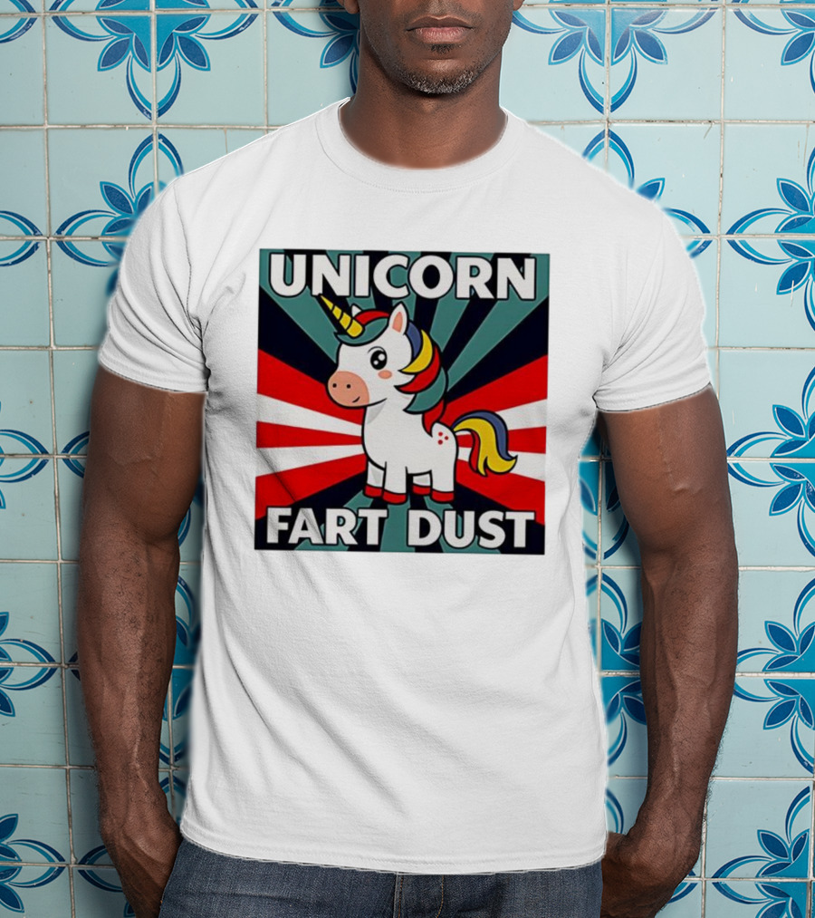 Unicorn Fart Dust Cartoon Colorful Cute Design T-Shirt