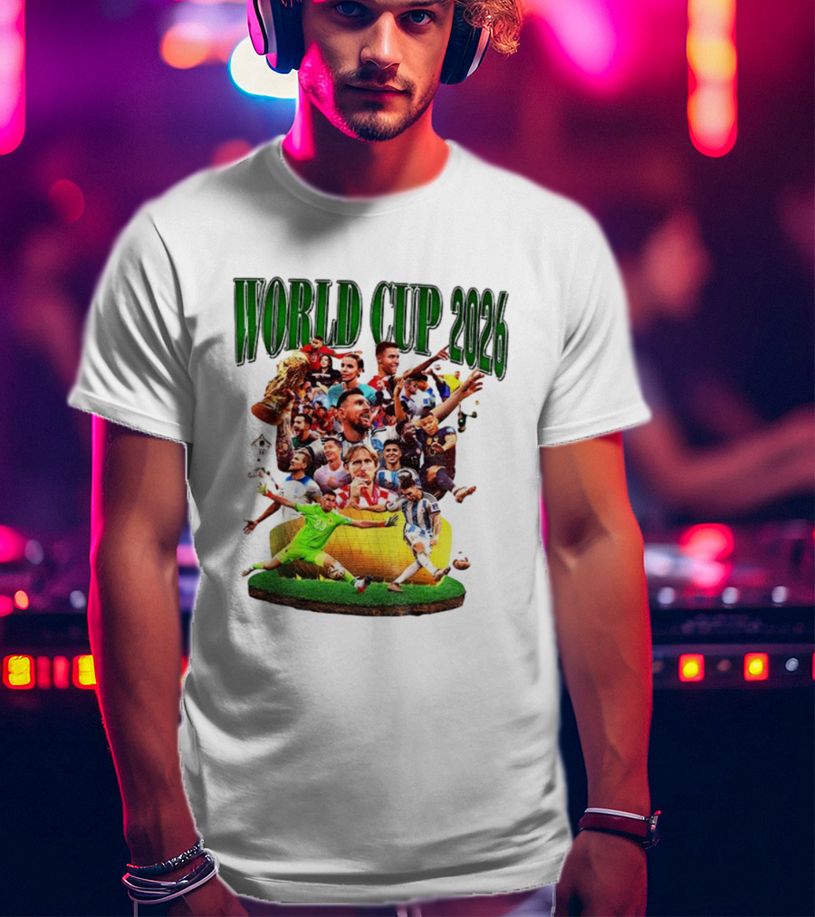 World Cup 2026 Soccer Celebration Stars And Trophy T-Shirt
