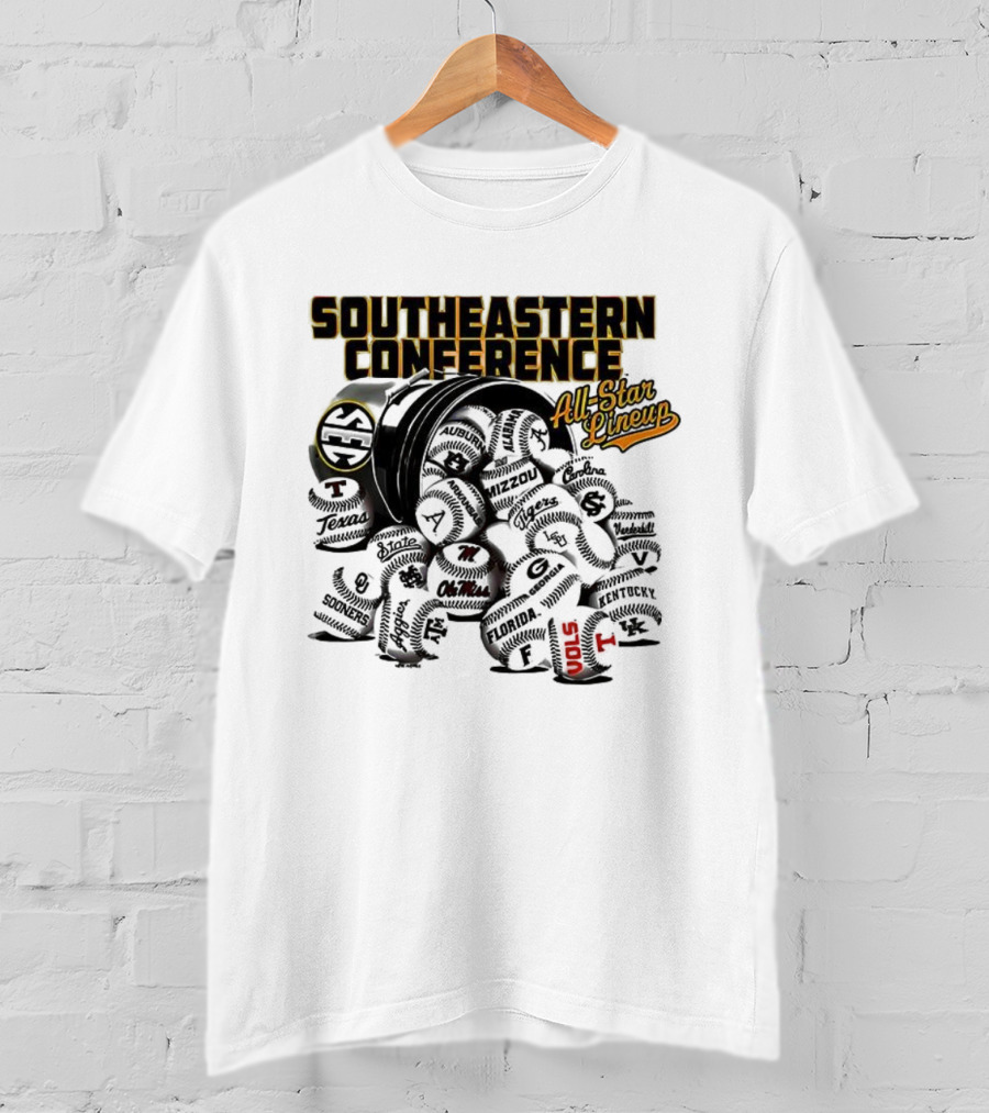 Southeastern Conference All Star Baseball Lineup Teams T-Shirt