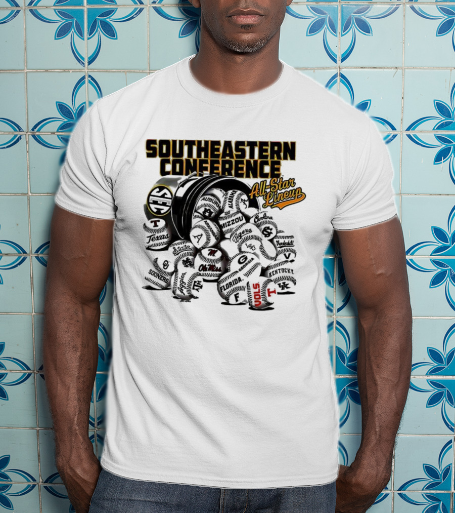 Southeastern Conference All Star Baseball Lineup Teams T-Shirt