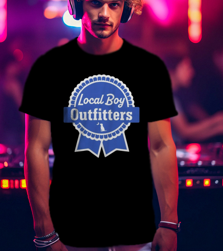 Local Boy Outfitters Blue Ribbon Dog Moon Emblem T-Shirt