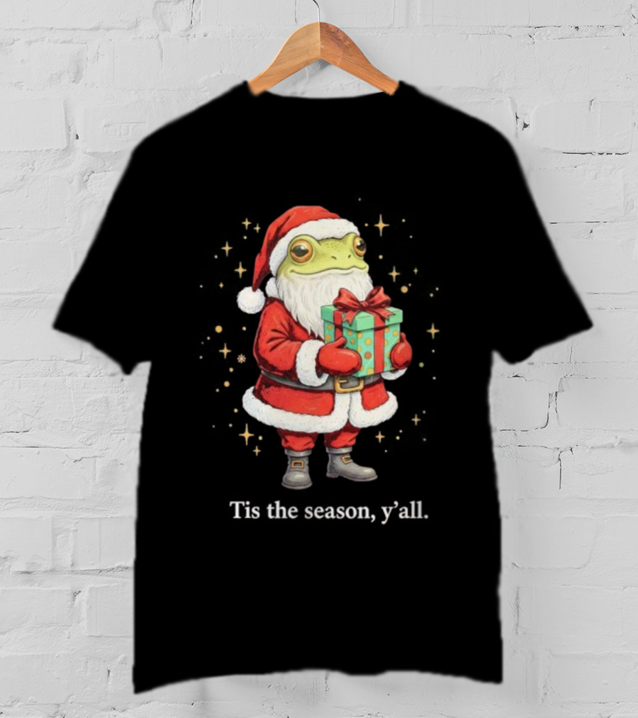 Tis The Season Y'all Frog Santa Christmas T-Shirt