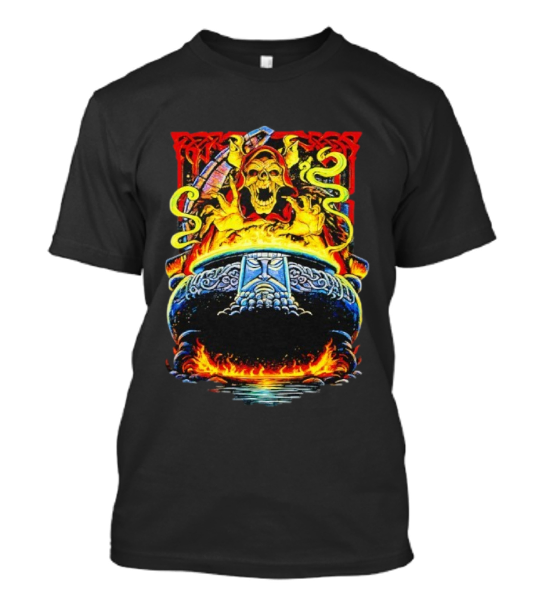 Horned King The Black Cauldron Villain Skull Flames T-Shirt