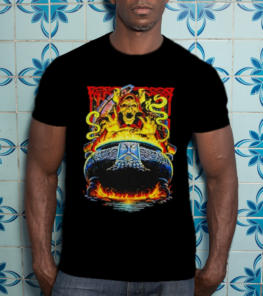 Horned King The Black Cauldron Villain Skull Flames T-Shirt