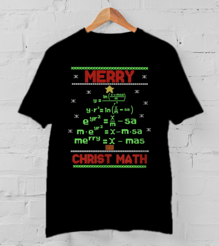Merry Math Equations Christmas Tree Christ Math T-Shirt