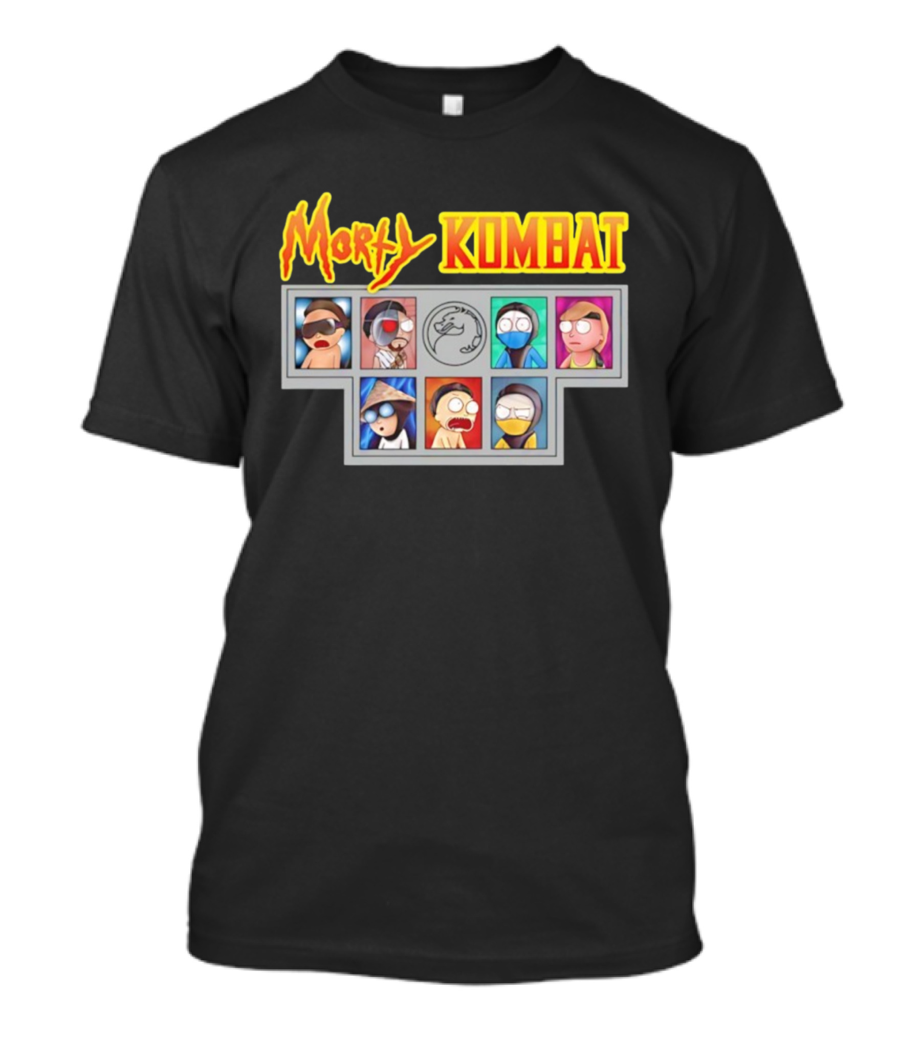 Morty Kombat Rick And Morty Mortal Kombat Characters Crossover T-Shirt