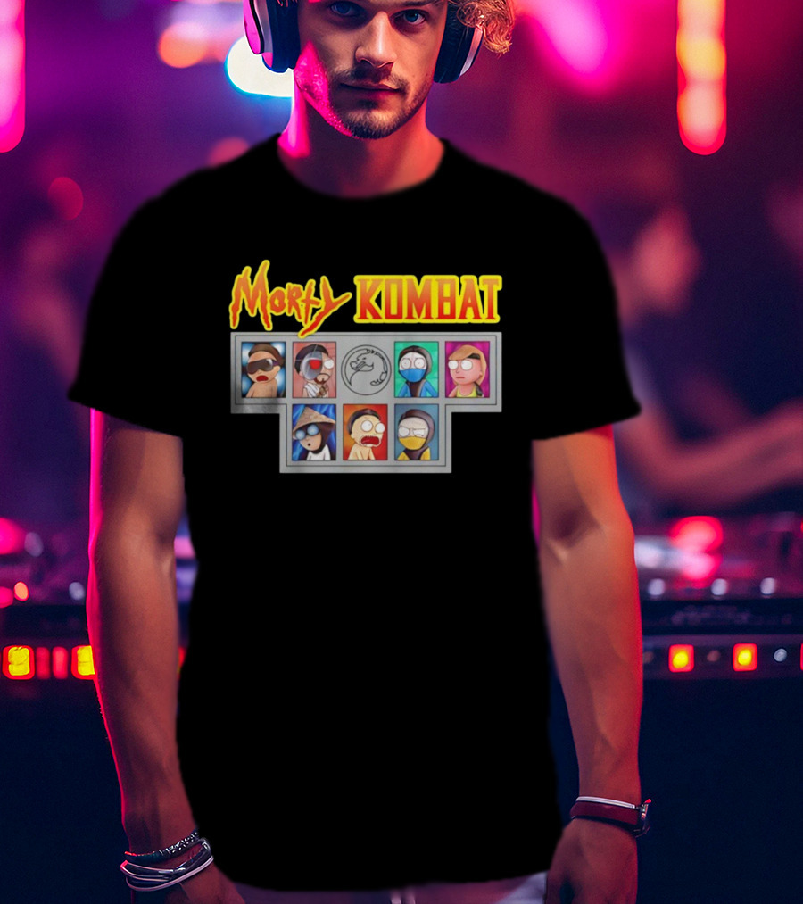 Morty Kombat Rick And Morty Mortal Kombat Characters Crossover T-Shirt