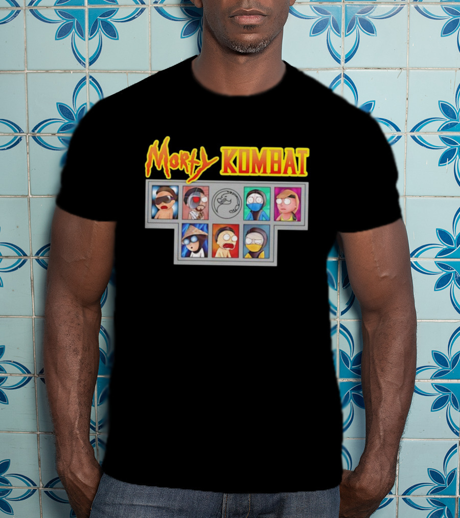 Morty Kombat Rick And Morty Mortal Kombat Characters Crossover T-Shirt