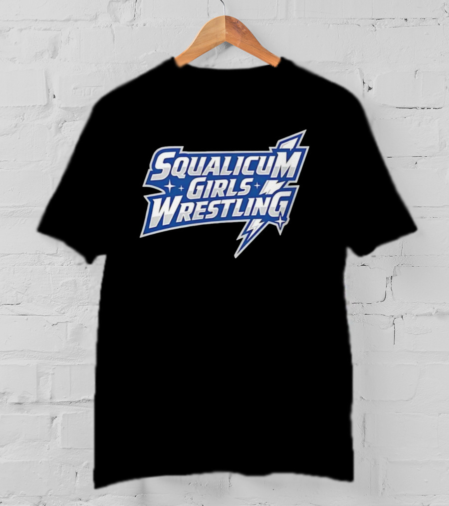 Squalicum Girls Wrestling Team Lightning Bold Font T-Shirt