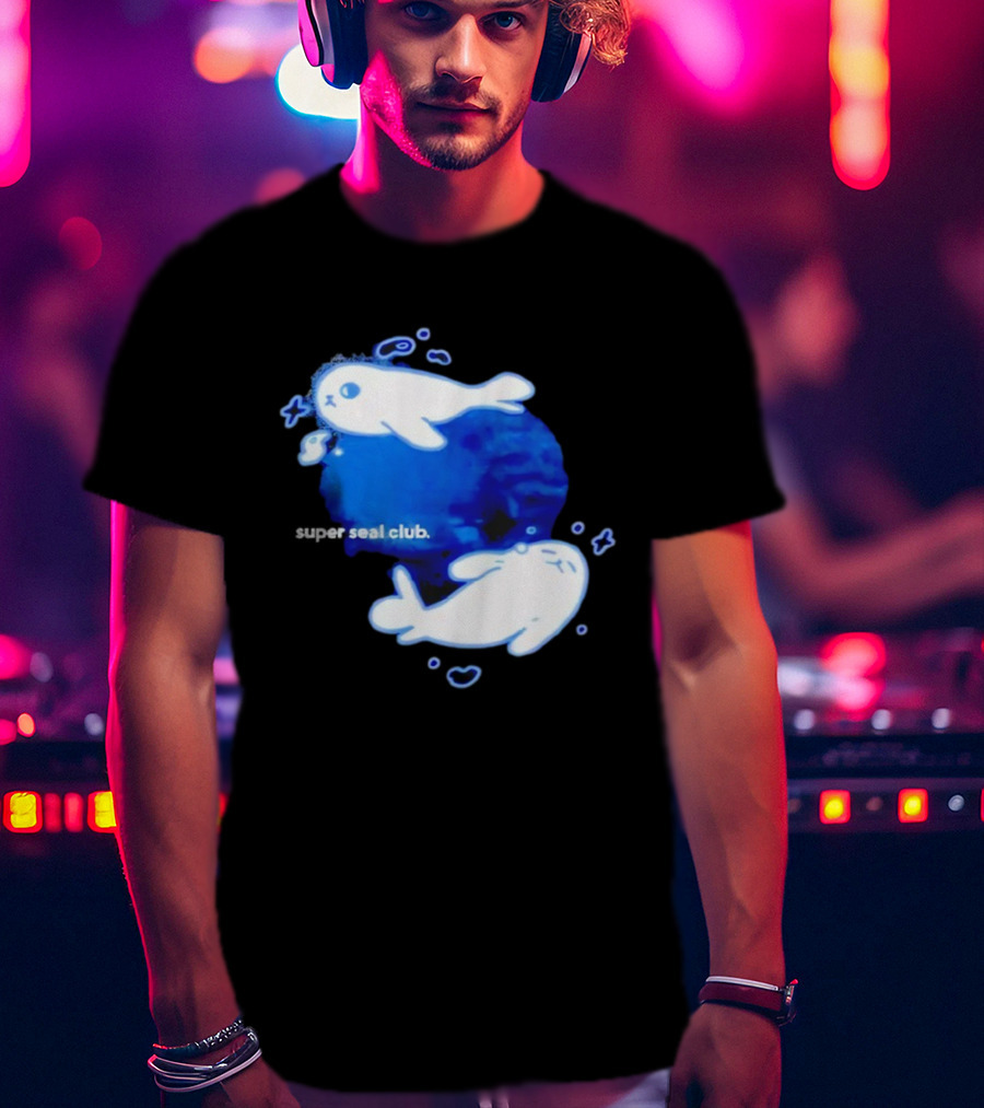Super Seal Club 2025 Cute Cartoon Seal Design T-Shirt