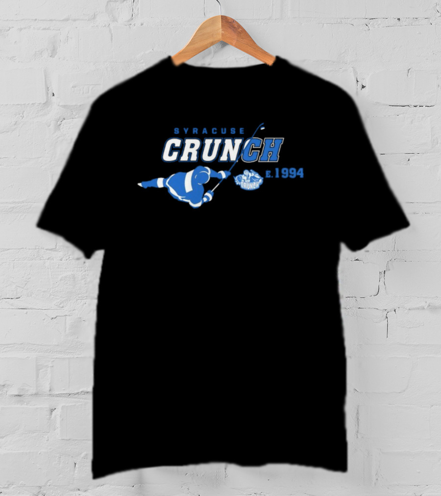 Syracuse Crunch Hockey Est 1994 Birdseye Player And Mascot T-Shirt