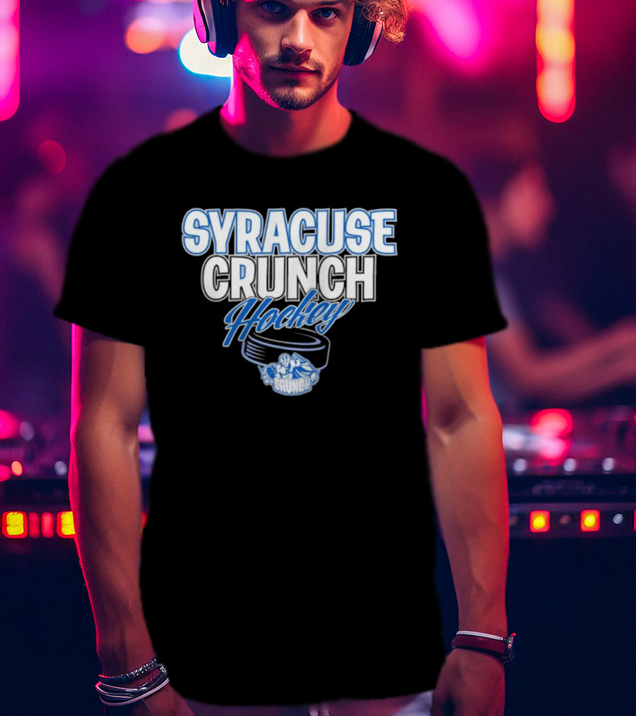 Syracuse Crunch Hockey Team Puck And Mascot Design T-Shirt
