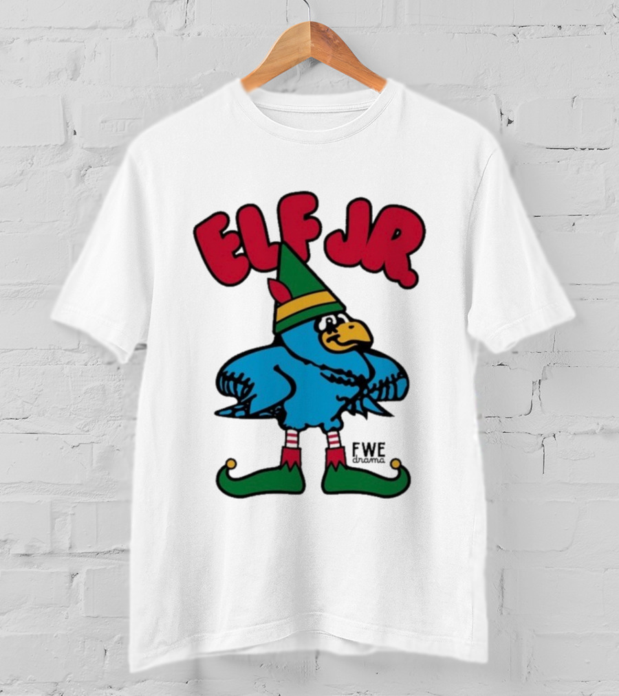 Ft Wright Elf JR Bird In Green Hat And Striped Socks T-Shirt
