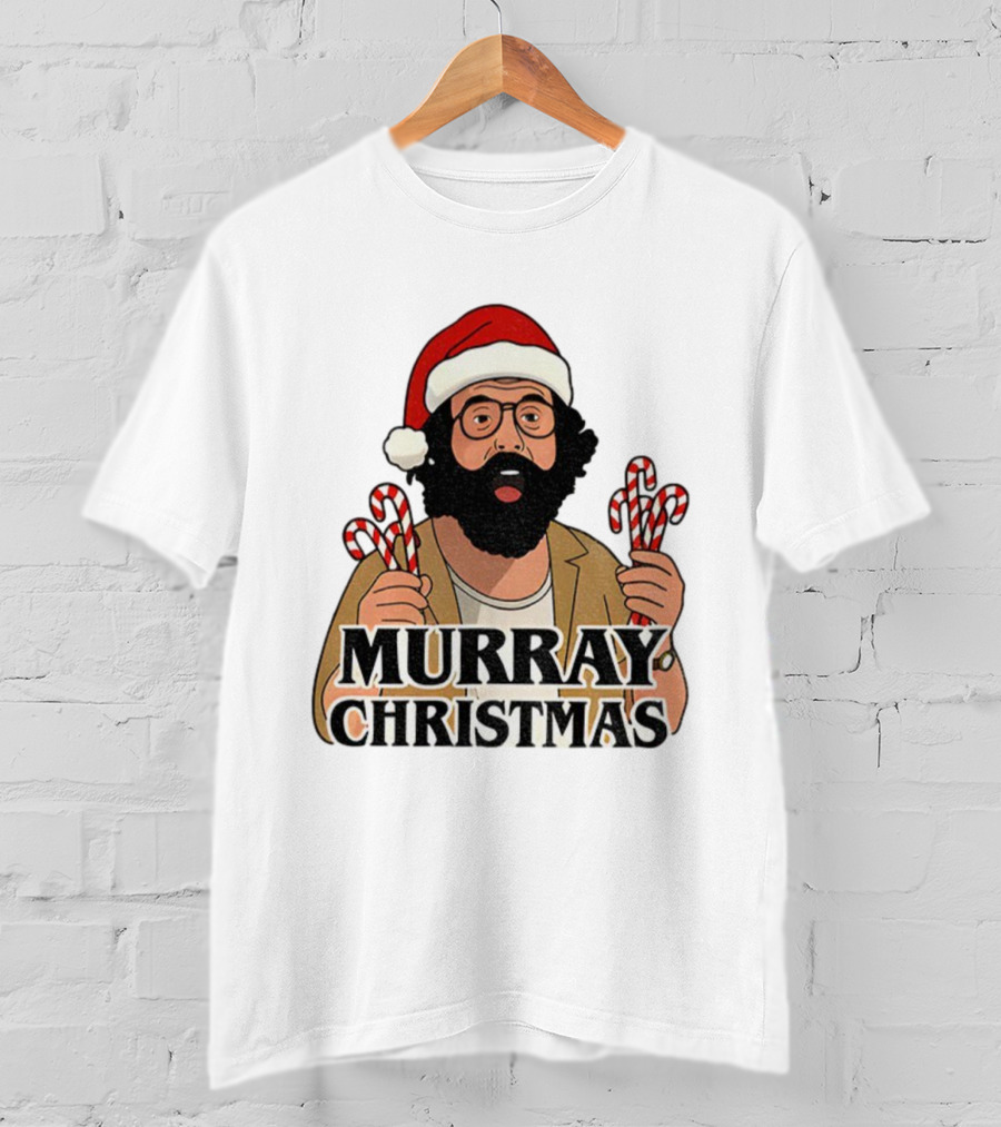 Murray Bauman Murray Christmas Funny Holiday Santa Candy Cane T-Shirt