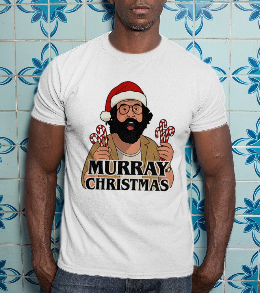 Murray Bauman Murray Christmas Funny Holiday Santa Candy Cane T-Shirt