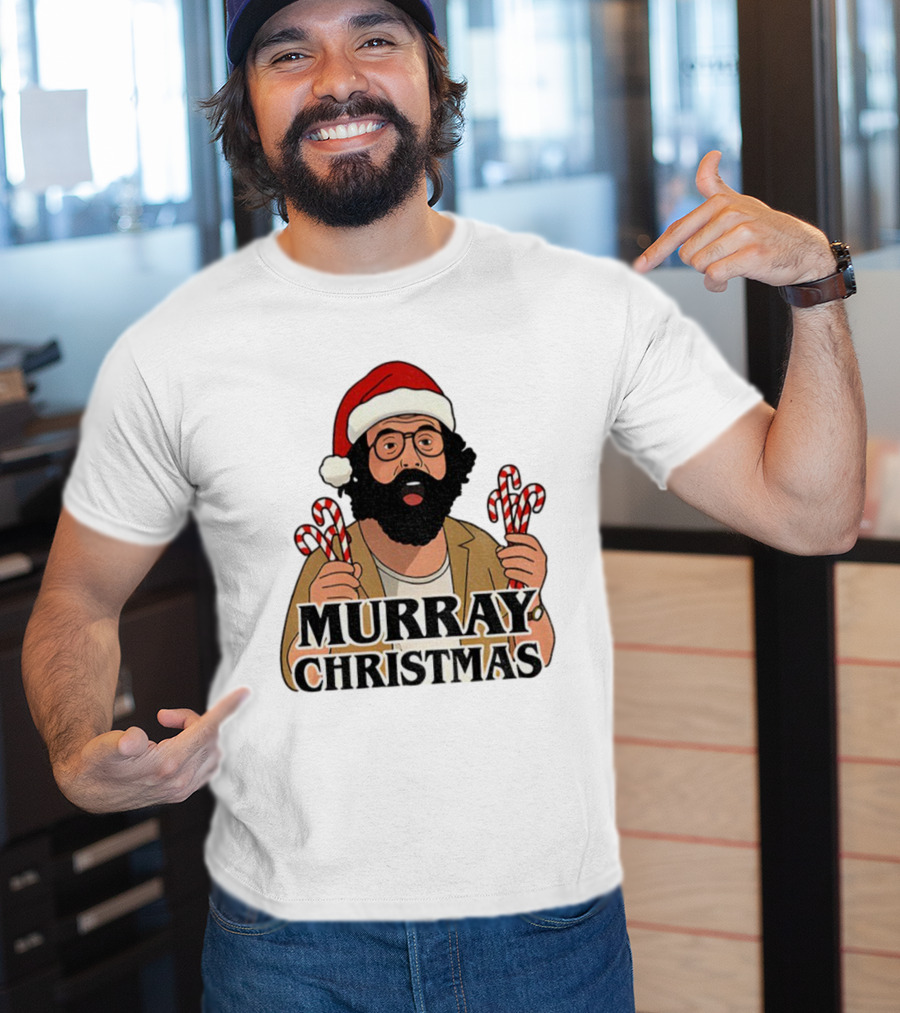 Murray Bauman Murray Christmas Funny Holiday Santa Candy Cane T-Shirt