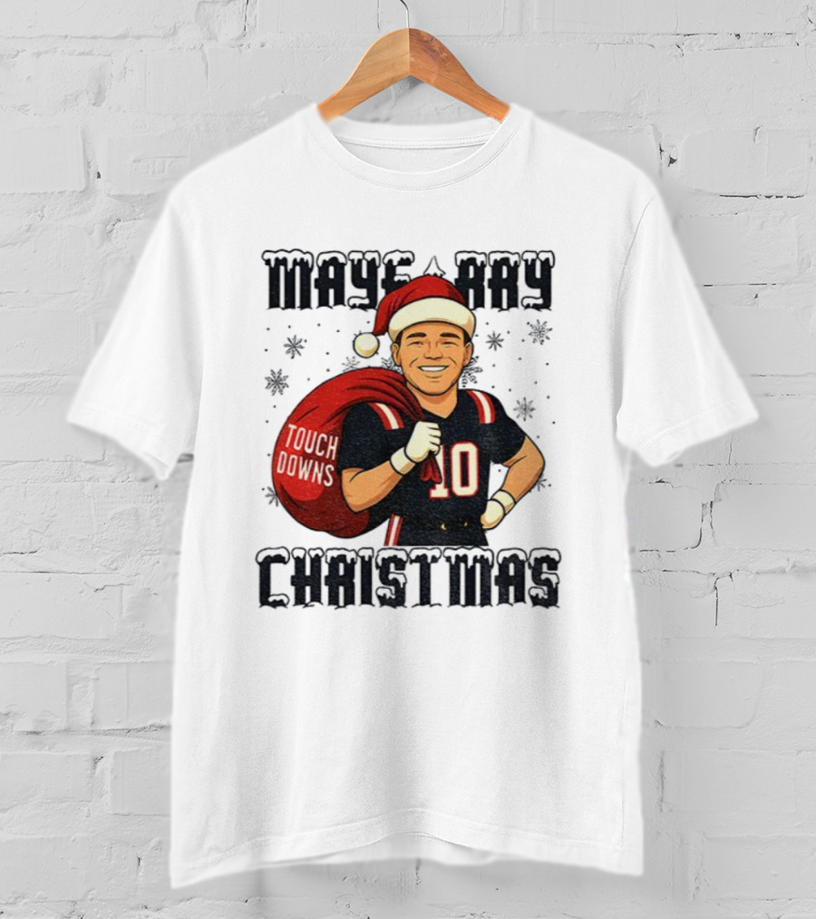 Maye-Day Touchdowns Christmas Santa Vintage Drake Maye Football T-Shirt