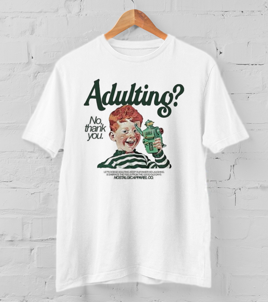 Adulting No Thank You Retro Toy Camera Vintage Graphic T-Shirt