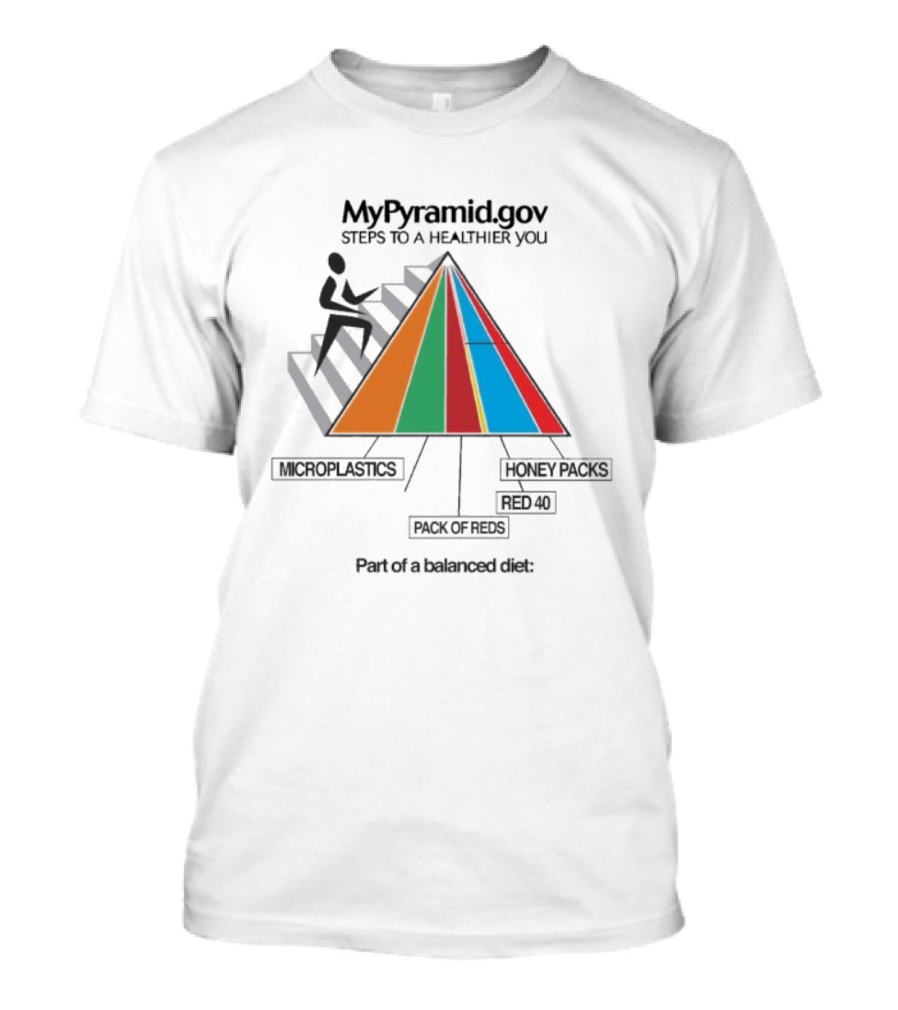 MyPyramid.Gov Steps To A Healthier You Microplastics Juice Packs Two Of These Part Of A Balanced Diet T-Shirt