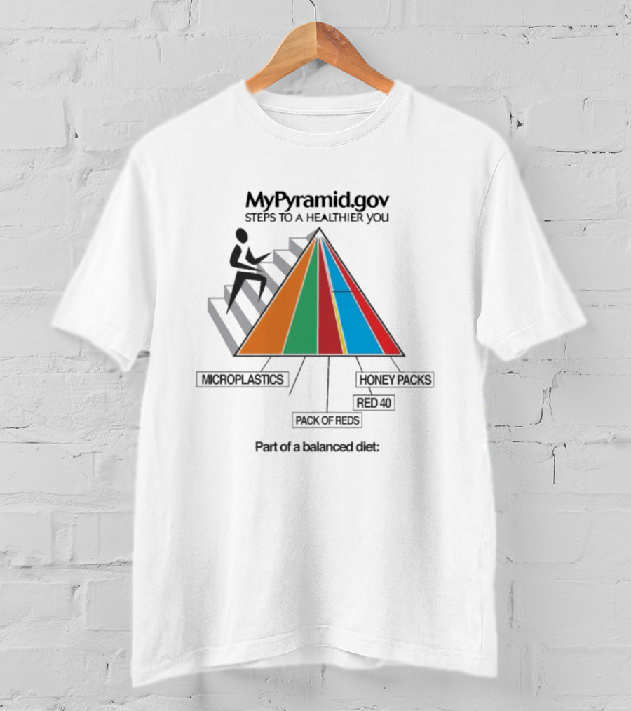 MyPyramid.Gov Steps To A Healthier You Microplastics Juice Packs Two Of These Part Of A Balanced Diet T-Shirt