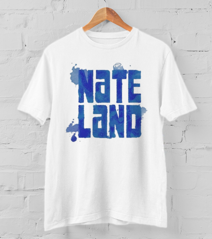 Nate Land Watercolor Reflection Text T-Shirt