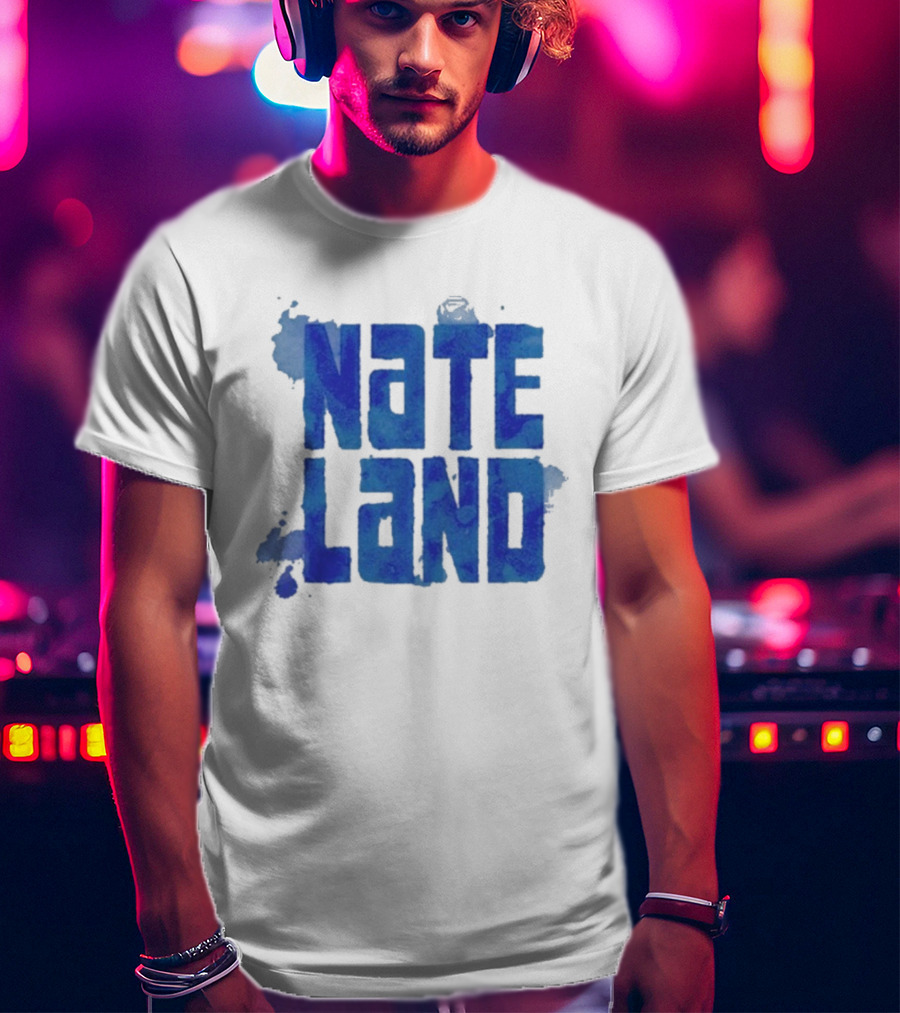Nate Land Watercolor Reflection Text T-Shirt