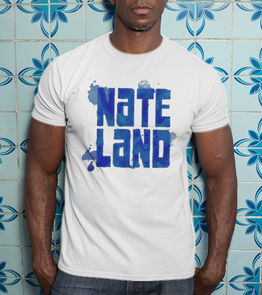 Nate Land Watercolor Reflection Text T-Shirt