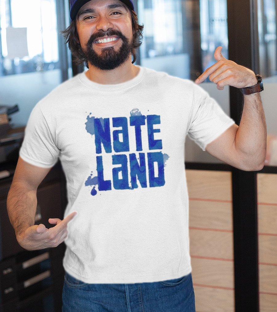 Nate Land Watercolor Reflection Text T-Shirt