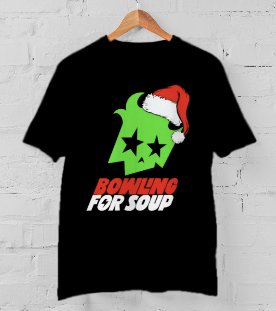 Bowling For Soup Xmas Christmas Santa Hat Stars T-Shirt