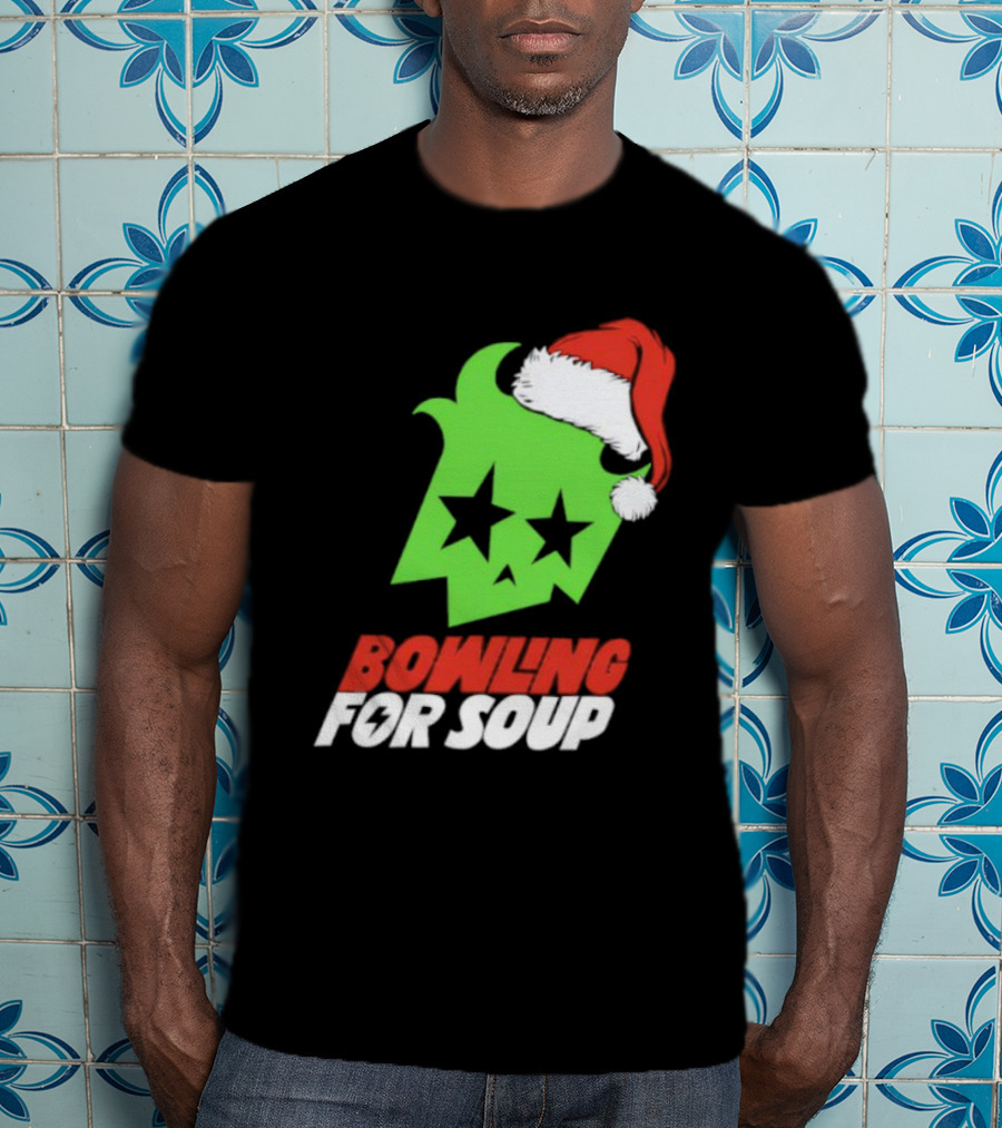 Bowling For Soup Xmas Christmas Santa Hat Stars T-Shirt