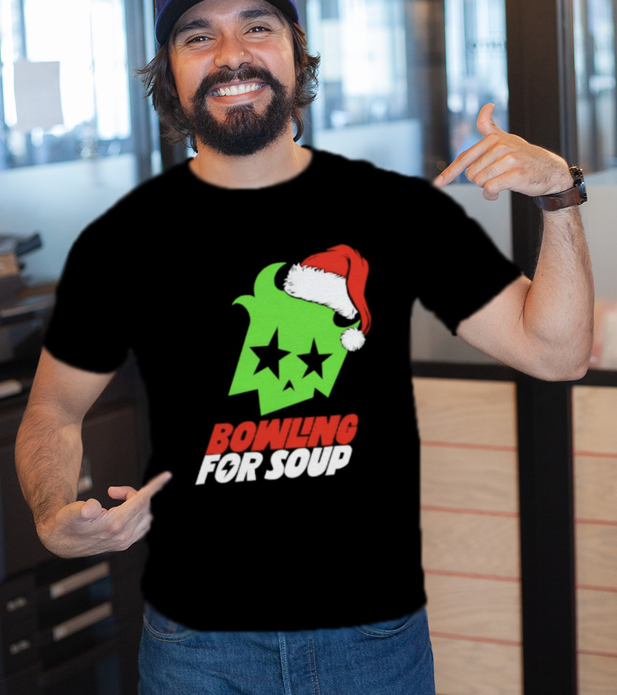 Bowling For Soup Xmas Christmas Santa Hat Stars T-Shirt