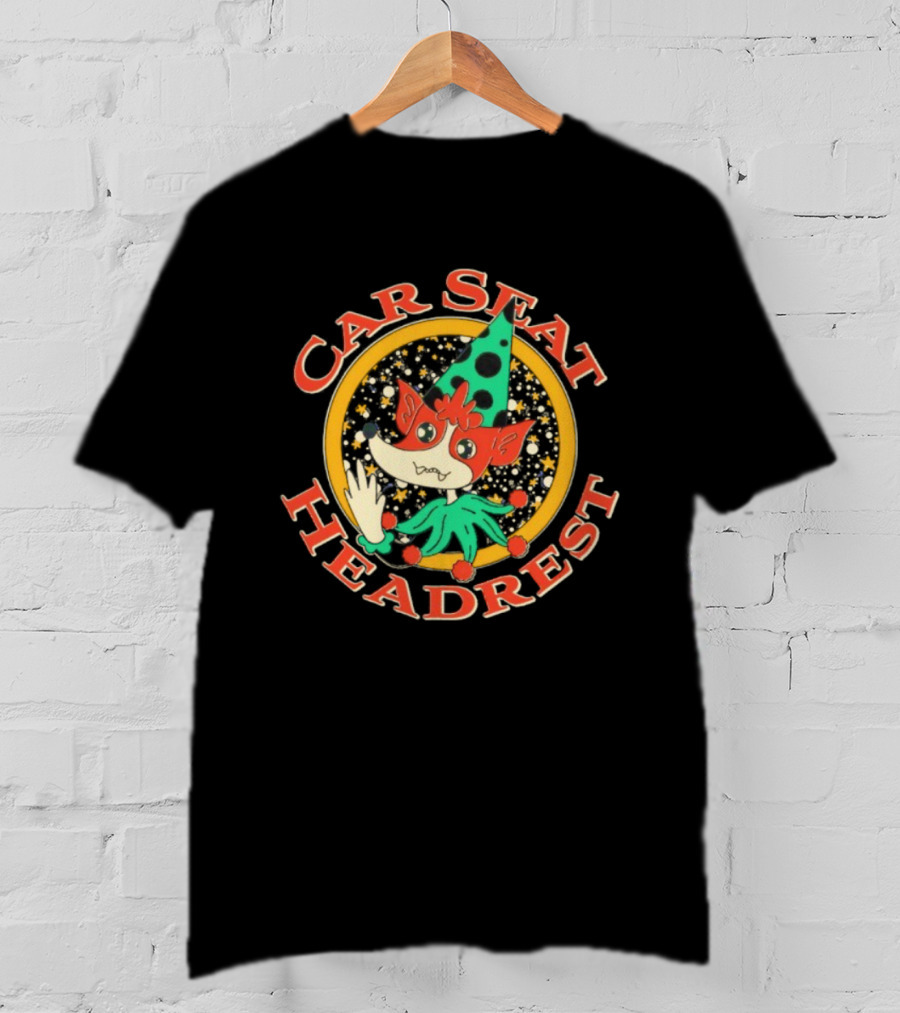 Car Seat Headrest Cartoon Elf Illustration T-Shirt