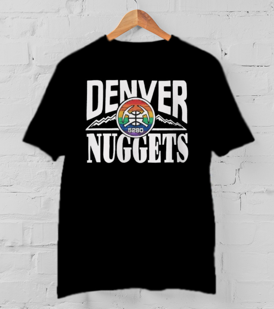 Denver Nuggets 5280 Rainbow Mountain City Edition Homage T-Shirt