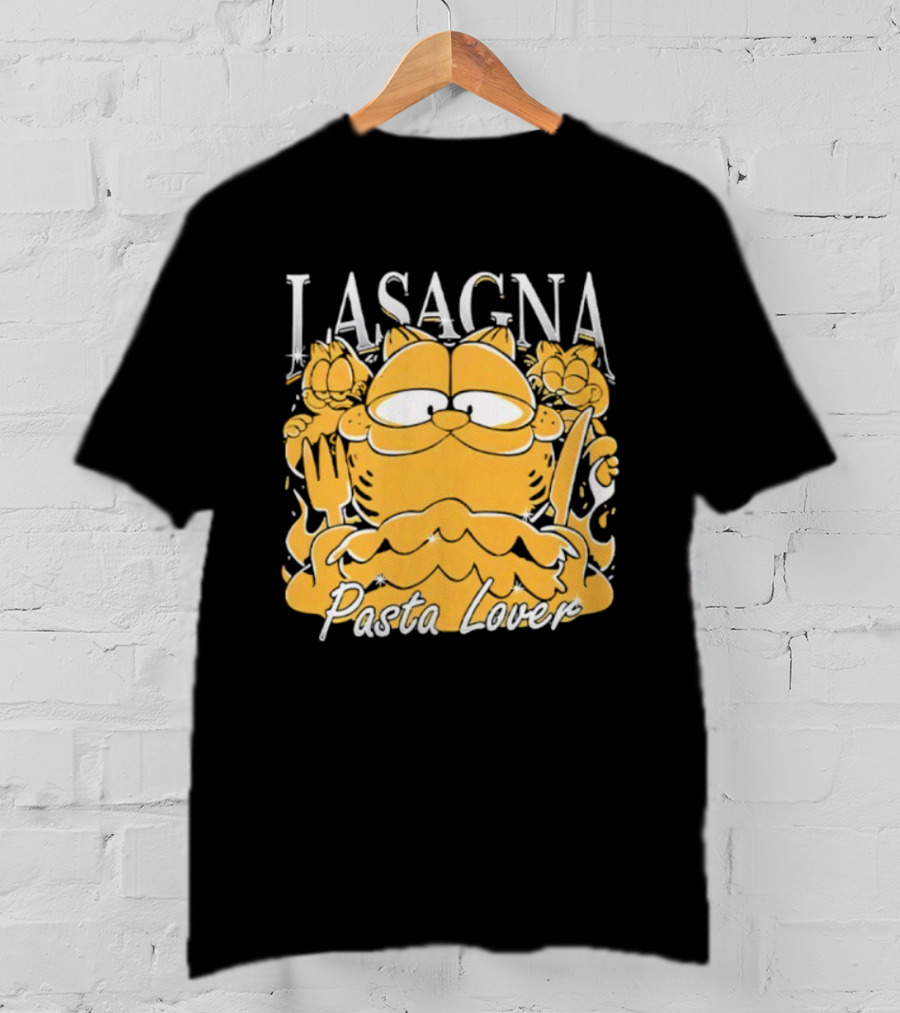 Garf Lasagna Pasta Lover Cat Iconic Character Fun Design T-Shirt