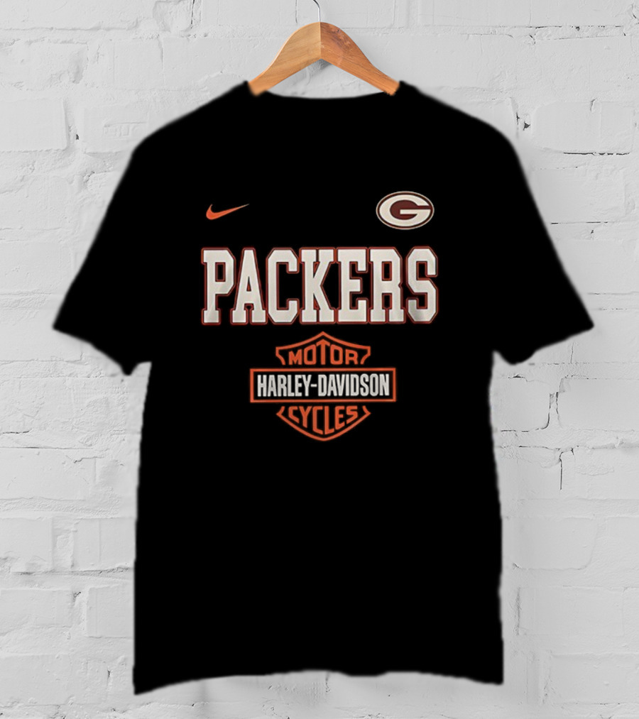 Packers Nike Harley Davidson Motorcycles G Emblem T-Shirt