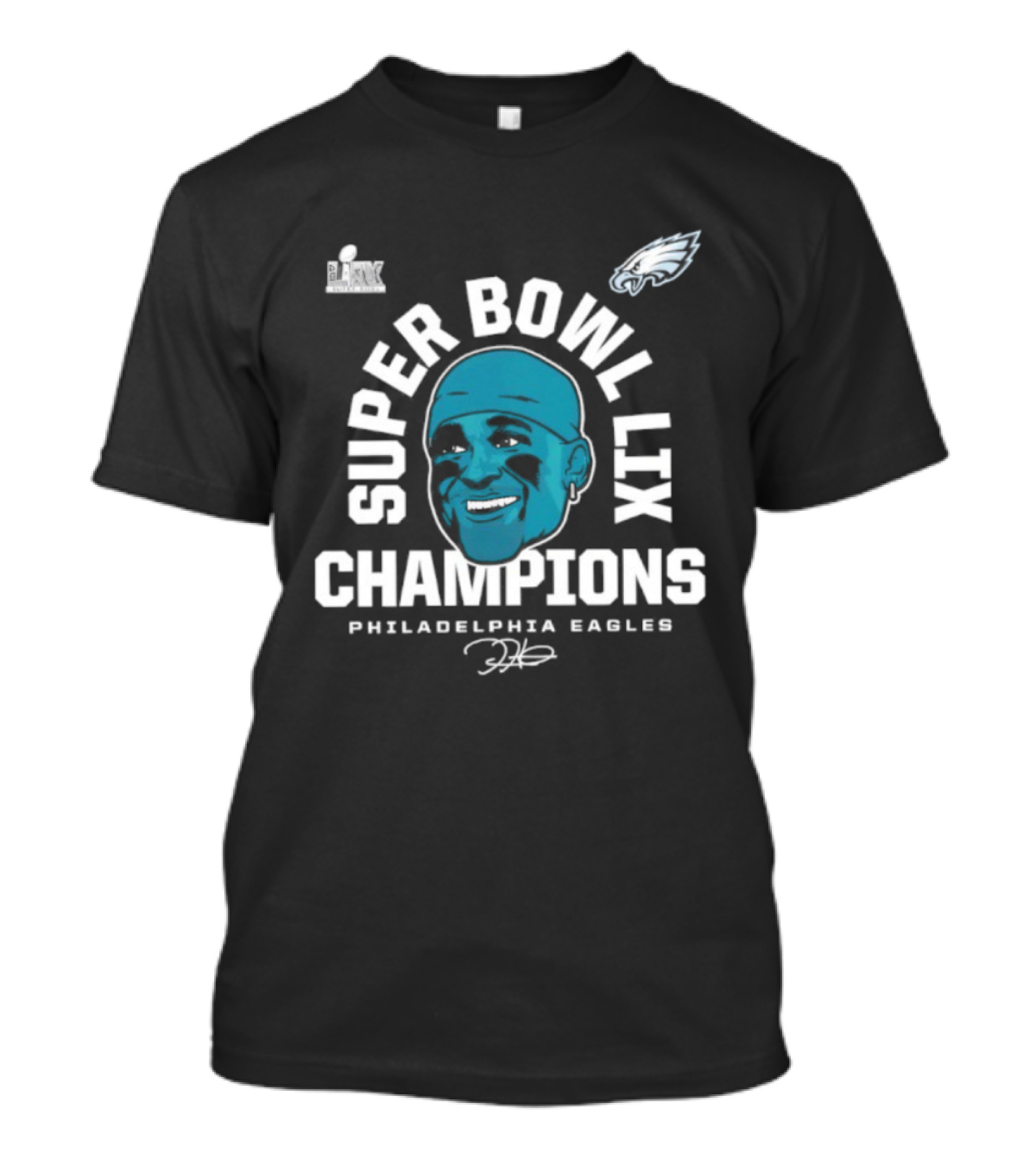 Jalen Hurts Philadelphia Eagles Super Bowl LIX Champions T-Shirt