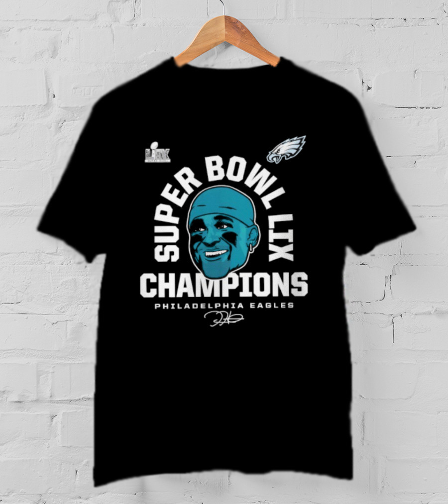 Jalen Hurts Philadelphia Eagles Super Bowl LIX Champions T-Shirt