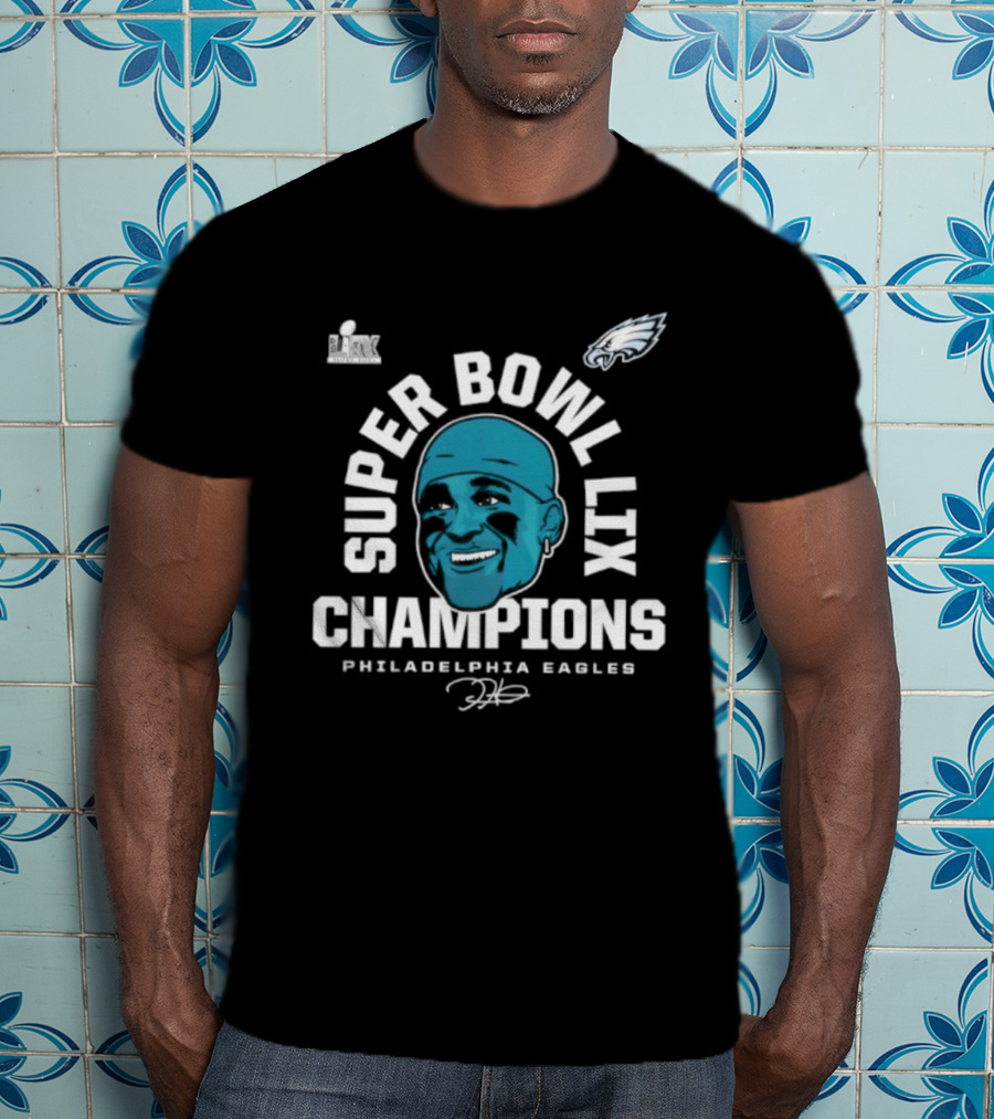 Jalen Hurts Philadelphia Eagles Super Bowl LIX Champions T-Shirt