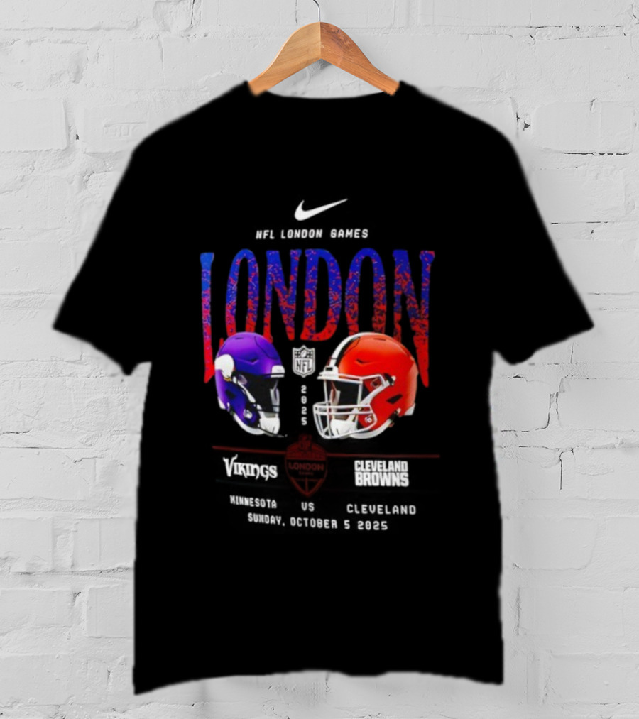 NFL London Games Vikings Vs Browns October 5th 2025 Helmets Clash T-Shirt