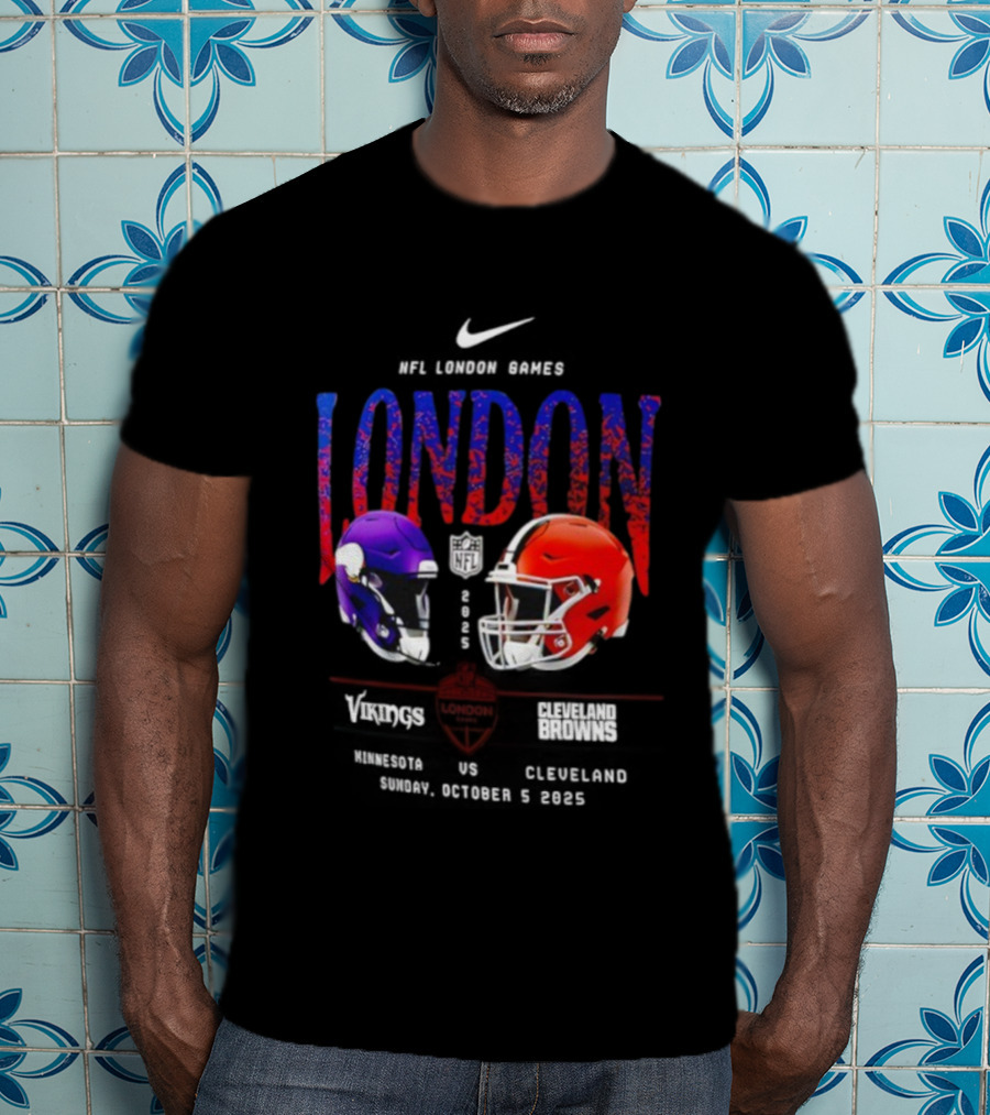 NFL London Games Vikings Vs Browns October 5th 2025 Helmets Clash T-Shirt