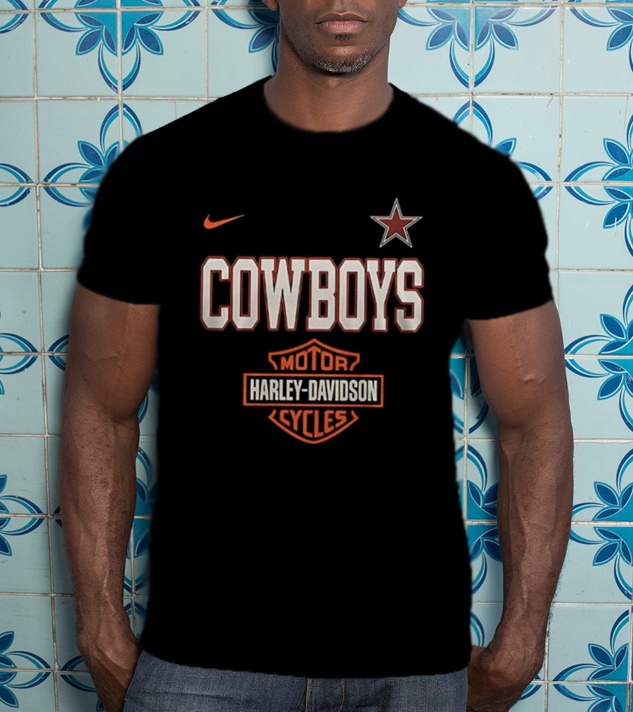 Cowboys Harley-Davidson Motor Style Nike Star T-Shirt